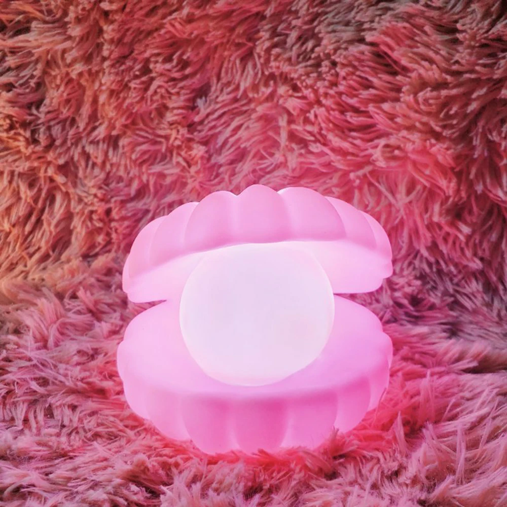 

Japanese Style Ceramic Shell Pearl Lamp Bedroom Decor Night Light Streamer Fairy for Girl Home Decoration Bedside Lamp Girl Gift