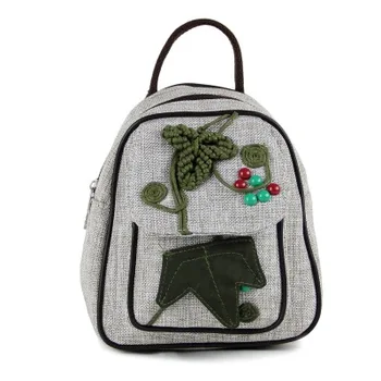 

Fashion national string appliques women shopping small backpacks!Nice prints lady Cover backrack Hot Original canvas backruck