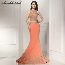

Sexy Evening Dresses Dubai Arabic Sheer Lace Applique Zipper Mermaid Real Photo Crystal Long Formal Party Gowns Vestidos LX227