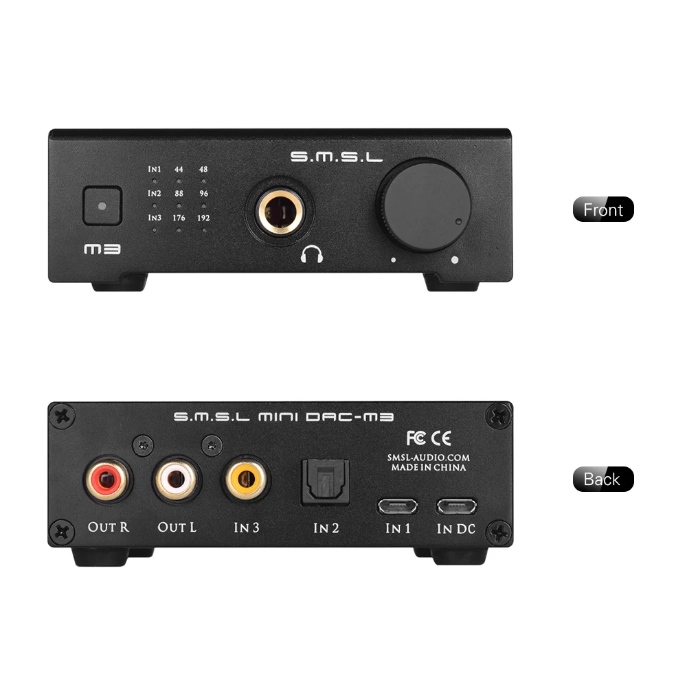 S.M.S.L M3 аудио декодер усилитель для наушников USB/Оптическое волокно/коаксиальный вход RCA аналоговый/6,35 мм выход для наушников Питание от USB