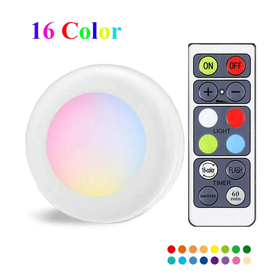 

Thrisdar RGBWW 16 Color Cabinet Light Wireless Dimmable Kitchen Stair Corridor LED Night Light Cupboard Closet Night Lamp