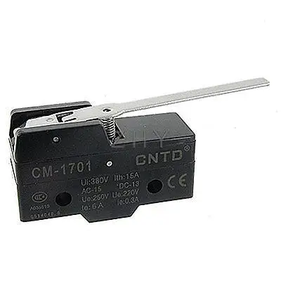 

Ui 380V Ith 15A Long Hinge Lever Basic Micro Switch 1 NO 1 NC