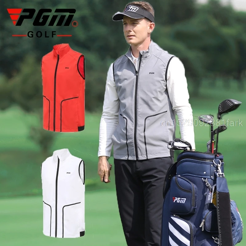 

Autumn Pgm Men's Golf Windbreaker Vest Jacket Full Zipper Sports Coat Windproof Men Vest Golf Jacket Quick-Dry Casual Waistcoat