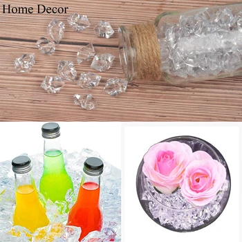 

100pcs Reusable Clear Fake Ice Cubes Artificial Acrylic Crystal Cubes Whisky Drink Display Photography Props Wedding Party Decor