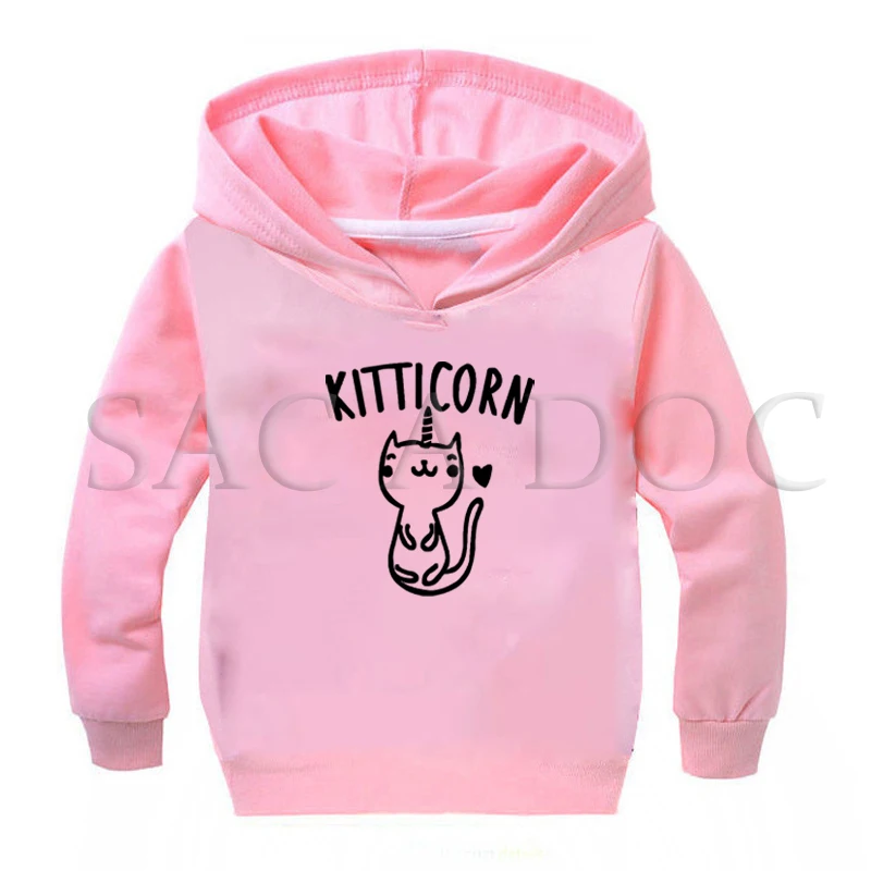 Hoodies 4 Детские толстовки с капюшоном для мальчиков, хлопковый свитер для девочек-подростков, весенне-осенние детские топы в стиле хип-хоп с принтом кота, уличная одежда - Цвет: Hoodies 4