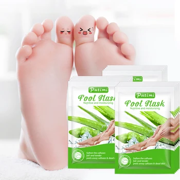 

9packs Aloe Exfoliating Foot Mask for Legs Care Foot Peel Spa Socks Pedicure Smooth Whitening Peeling Masks Dead Skin Remover
