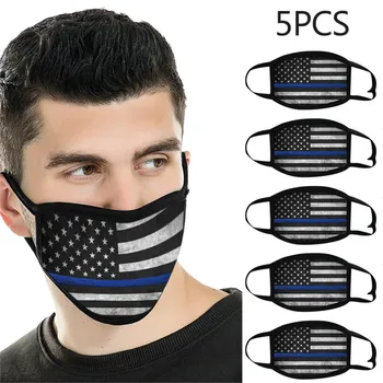

5PCS Windproof Printing Foggy Haze Protective Mouth Mask Reusable Protective Filter Keep Warm Cotton Dustproof Protective Mask