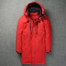 Зимний пуховик, Мужское пальто с капюшоном, длинная парка на белом утином пуху, утолщенная теплая верхняя одежда, мужская зимняя куртка Wellensteyn