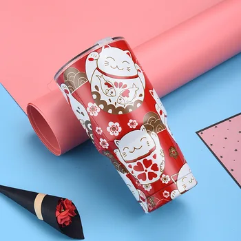 

Cartoon Lucky Cat Stainless Steel Thermoses with Lid Sealed Leakproof Outdoor Portable Insulated Mug Travel Water Cups Drinkware