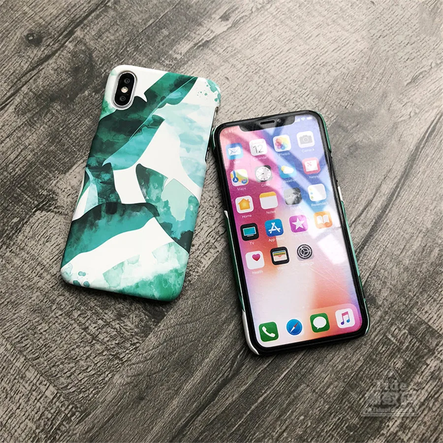 Модный летний чехол для iPhone 7, 8 X, с изображением листьев дерева, тропика, чехол с милым принтом, тонкий жесткий чехол, чехол для телефона, для iPhone7, 6, 6S Plus, чехол
