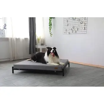 

KOPEKS elevated dog bed with Mattress for dog s and Pet size Extra large XL-Grey and black-bed for dog-Pet