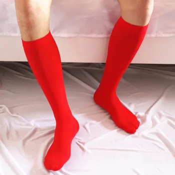 

Men's Socks Sexy Ultrathin Socks Solid Color Soft Stretchy Knee High Invisible Seamless Male Fashion