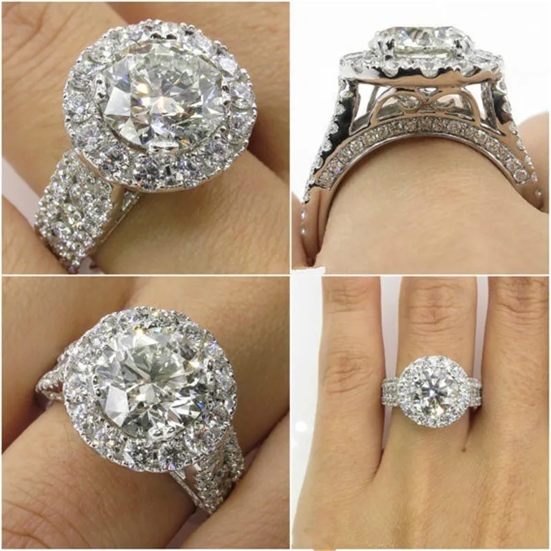 New-Fashion-Princess-Cut-Big-White-Zircon-Silver-Color-Engagement-Rings-wedding-Rings-Party-Rings