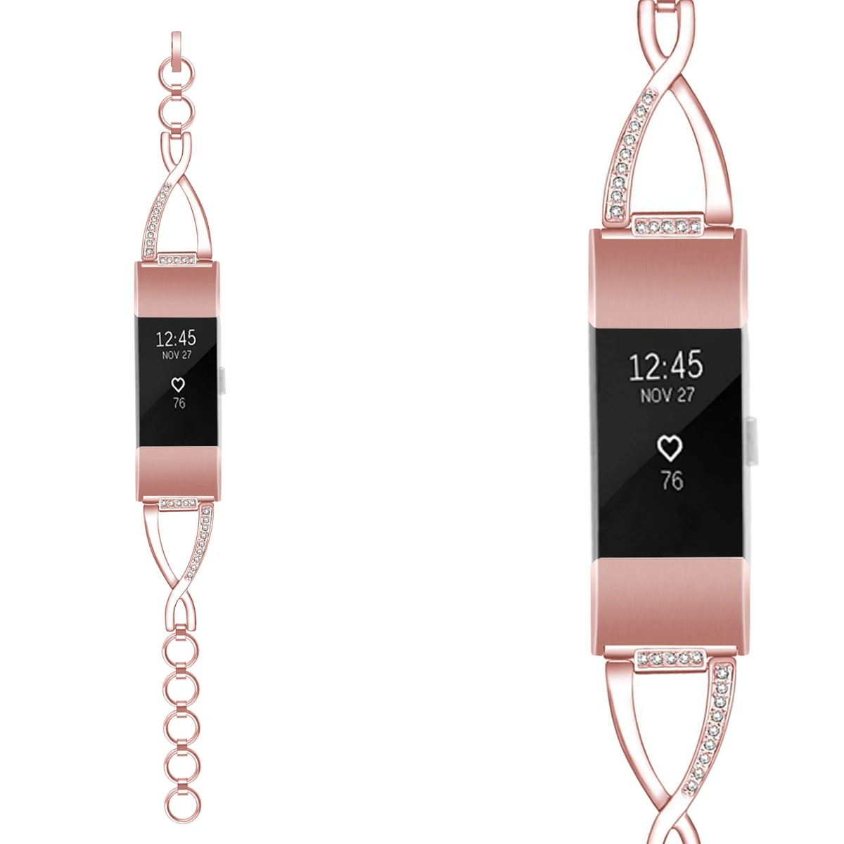 Цепное металлическое кольцо, ремешок для часов S L Fitbit Charge 2, ремешок для часов, браслет из нержавеющей стали