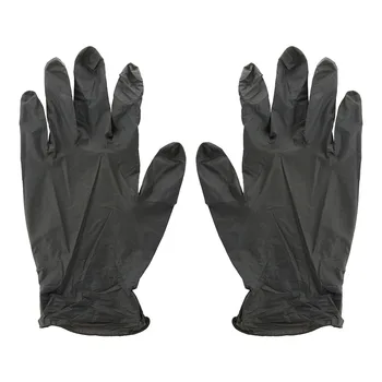 

50PC Rubber Comfortable Disposable Mechanic Nitrile Gloves Exam Gloves black Waterproof home kitchen cleaning Gloves
