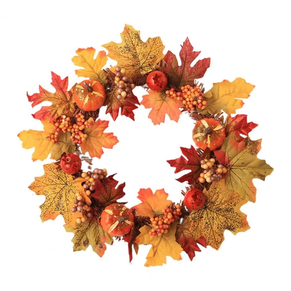 Halloween Decorations Artificial Wreaths Tasteful Design Festival Decoration Pumpkins Pinecone Maple Hunging Wreat Door Decor | Дом и сад