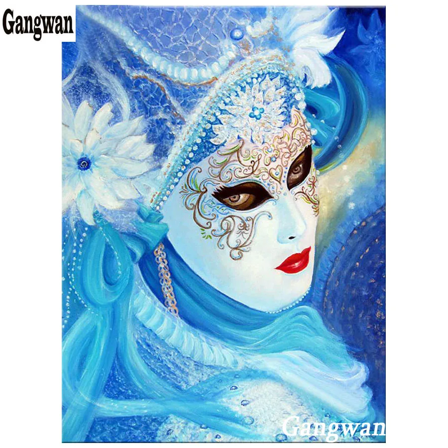 

custom photo DIY Diamond Painting Cross Stitch mask woman 5D handicraft Full square round rhinestone Diamond Embroidery Mosaic