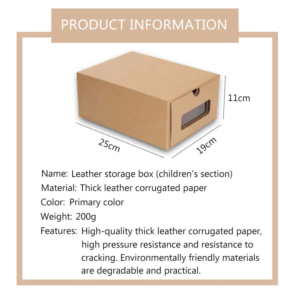 Shoe Rack Thickened Kraft Cardboard Box Transparent Drawer Shoebox Receptacle Shoes Organizers zapatero organizador de zapatos