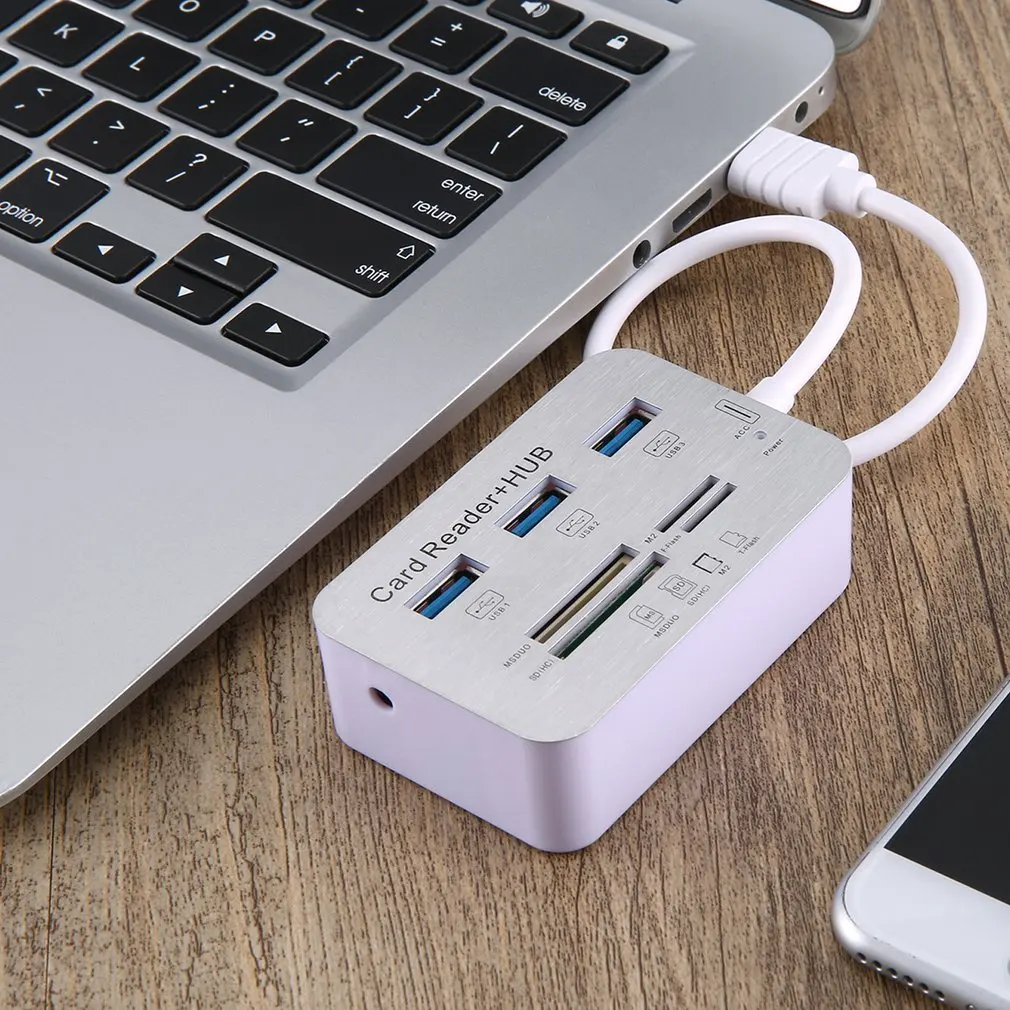 USB концентратор 3,0 Мульти USB 3,0 разветвитель концентратор 3 порта Мульти USB кардридер супер скорость микро хаб для компьютера аксессуары