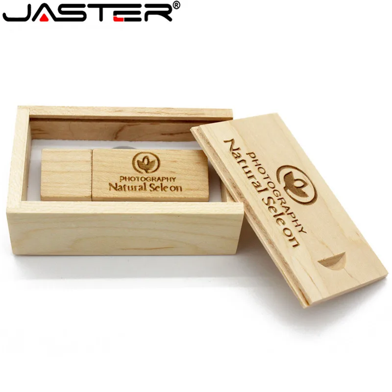 USB флеш накопитель JASTER в деревянной бамбуковой коробке флешка на 64 ГБ 16 32 карта