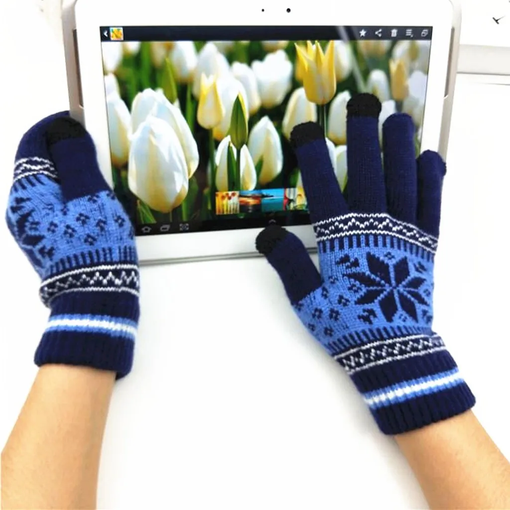 Вязаные шерстяные перчатки для женщин и девушек, зимние теплые варежки, зимние перчатки для сенсорного экрана, женские перчатки