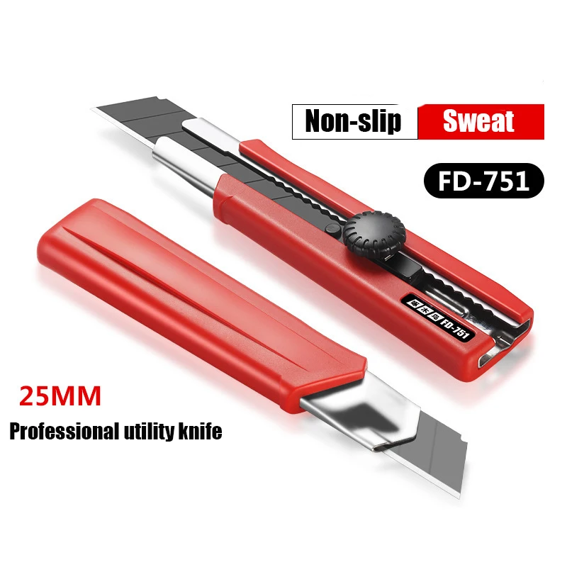 1PC utility knife 10 шт. 25 мм Широкий утилита сменные лезвия для ножа инструмент аксессуар для резки картона - Цвет: 1PC utility knife