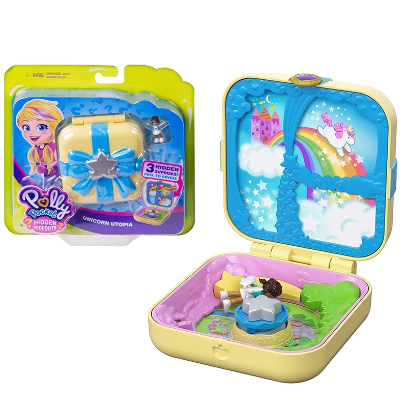 Polly Pocket милая кукла для девочек скрытый мир дом мини-сцена набор для девочек игрушки для детей подарок Русалочка детские игрушки аксессуары