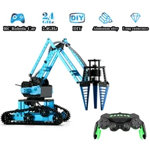 RC robotik kol araba alüminyum alaşım uzaktan kumandalı Robot 2.4Ghz tekerlekler DIY yapı oyuncak çocuklar için