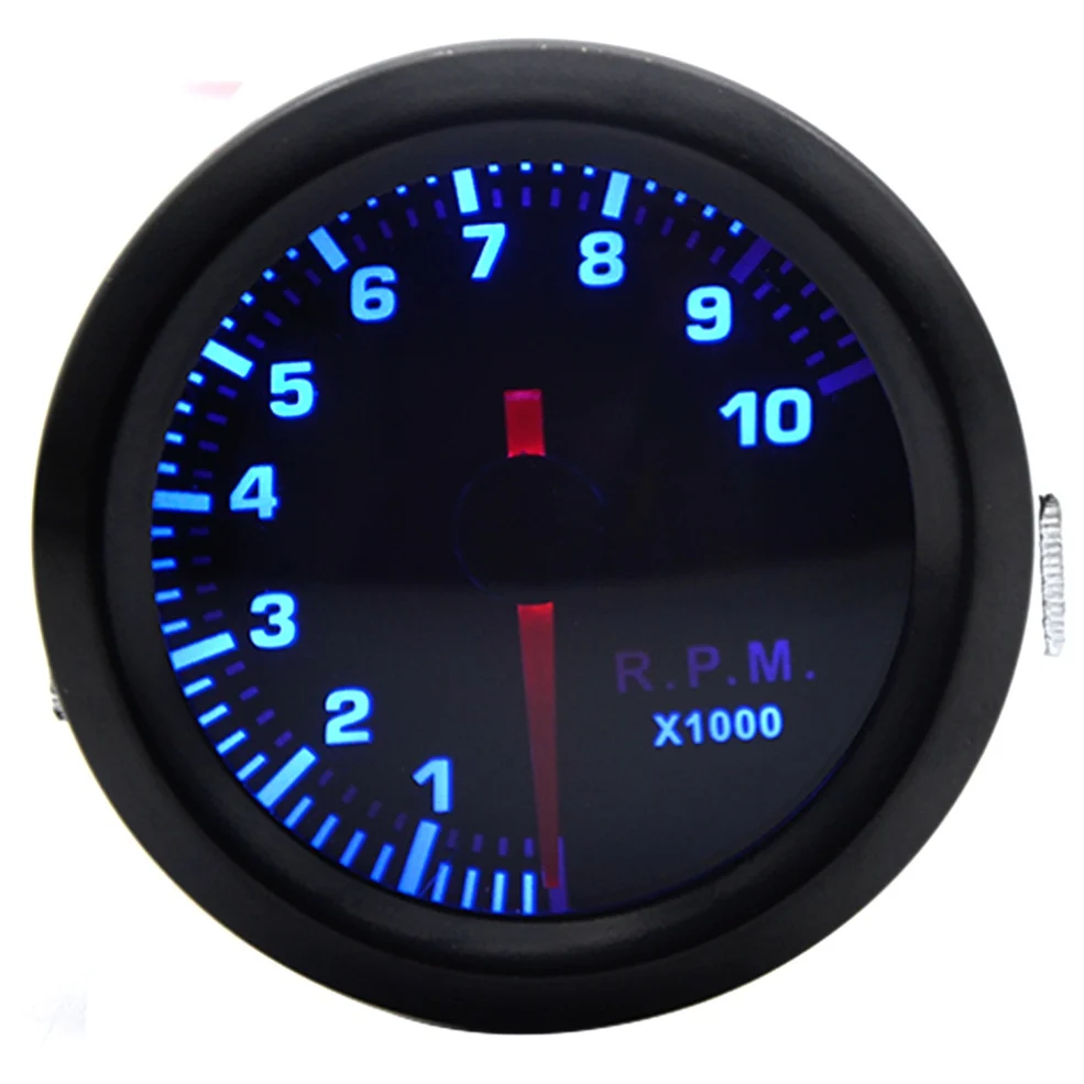 Tachometer 52 мм Boost/вакуум/Температура воды/Температура масла/Масляный Пресс/Напряжение/Тахометр/соотношение топлива воздуха/прибор для измерения температуры выхлопных газов аналоговый синий светодиод+ щупы датчика - Цвет: Tachometer