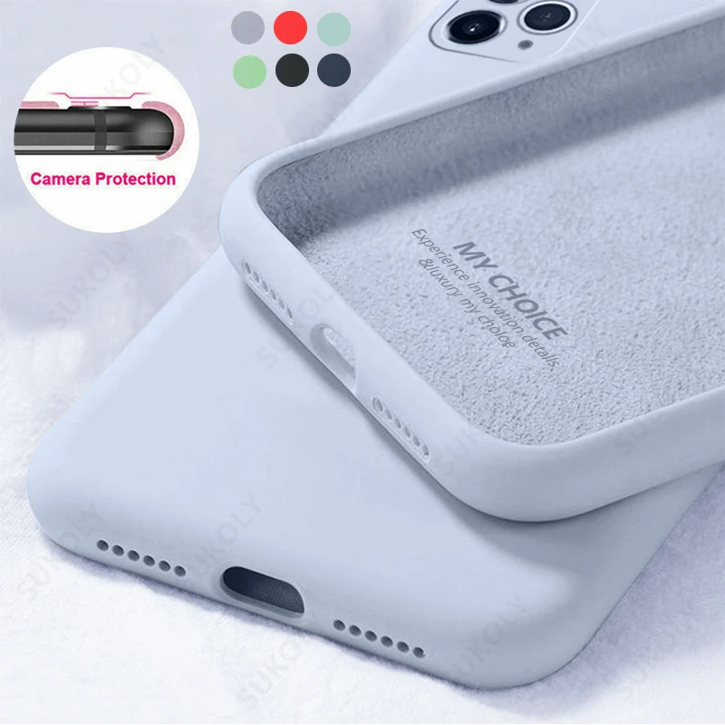 Soft Liquid Silicone Case For iPhone 13 12 11 Pro X XR XS Max Original Color Cover MIni 6 s 7 8 Plus SE 2 Shell | Мобильные телефоны