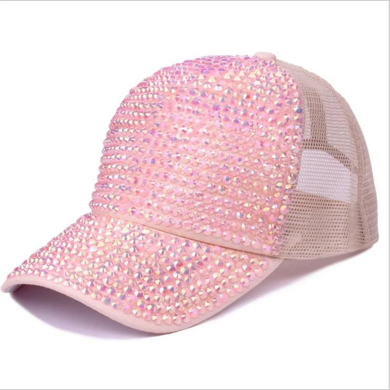 Sequined Rhinestone Pearl Cotton Baseball Cap For Women Ladies Summer Hat Snapback Hip Hop Hats Hat Cap Bone baseball cap
