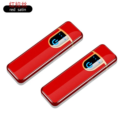 2PCS Red Мини Электронная usb зажигалка, ветрозащитная металлическая зарядка, электрические зажигалки для молодых и старых гаджетов, аксессуары для сигарет - Цвет: 2PCS Red