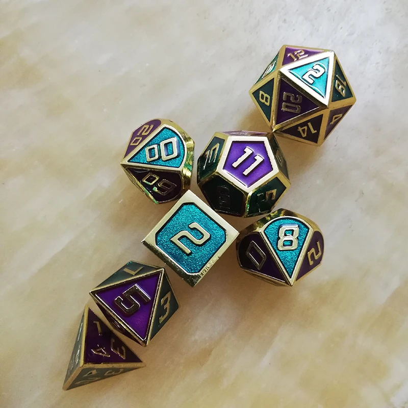 Игральные кости dnd металлический rpg набор многогранные игра d20 10 6 8 12 настольные