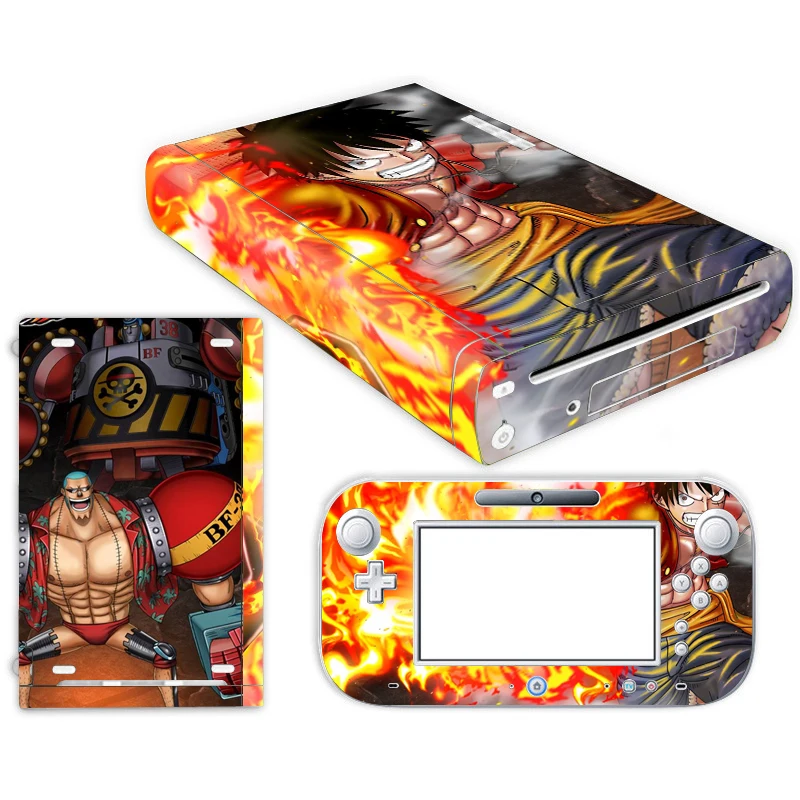 Anime One Piece Luffy Skin Sticker For Nintendo Wii U Console Cover With Remotes Controller Skins For Nintend Wii U Sticker Consoleskins Co