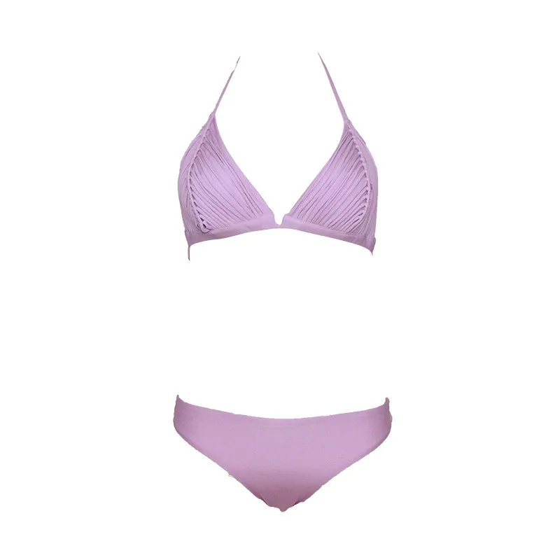 

Garment 2019 New Style Entirely Handmade Braided Rope Triangle Bikini Bathing Suit Sexy Multi-color Bikini Swimming