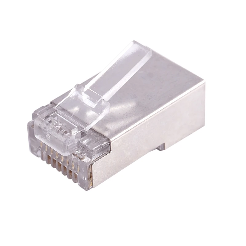 10 шт. металлический Экранированный 8P8C RJ45 разъем конец сетевые разъемы w сапоги крышка