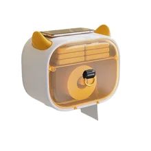 little devil Wall-Mounted Bathroom Paper Holder Punch-Free Waterproof Roll Paper Organizer Tissue Box Toilet  Household Tools