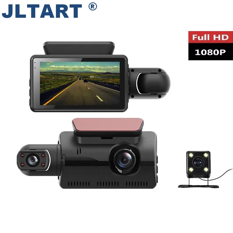 Jltart Двойной объектив 3 дюймовый HD 1440P управляя DVR/тире Камера футболка с принтом