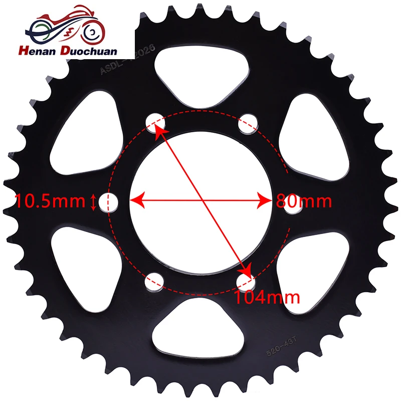 520 43T 43 Tooth Motorcycle Rear Sprocket For Kawasaki ZX6R ZX 6R ZX600 ZX636 ZX 6R Ninja 600