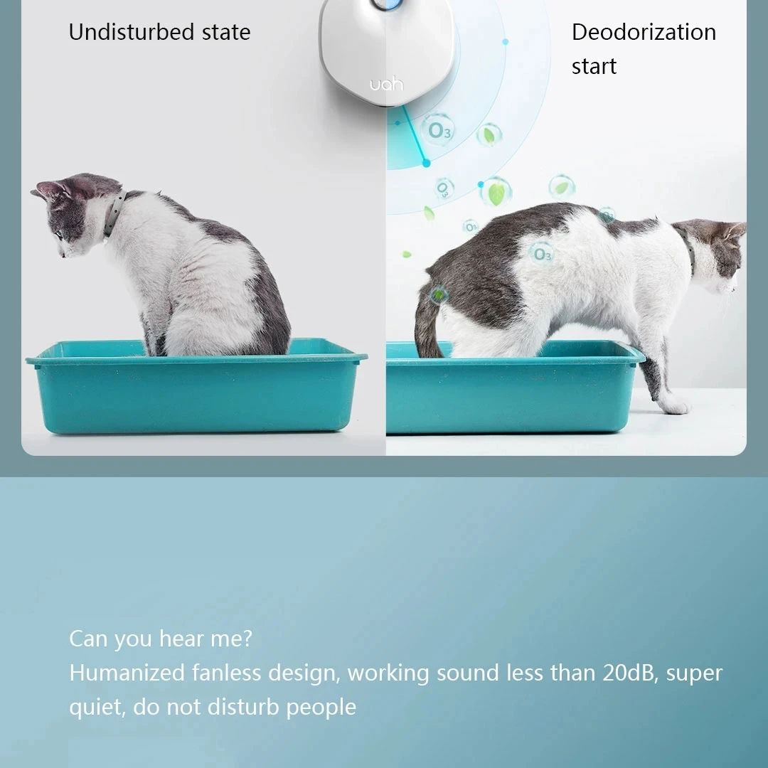 YouPin Uah Cat Litter Box Smart Deodorizer 24-hour Smart Monitoring Long Battery Life Positioning Adsorption Pet Smart Deodorize