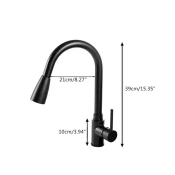 

Copper Kitchen Faucet Sink Hot and Cold Rotatable Black Faucet Household Kitchen Sink Accessories 63HF