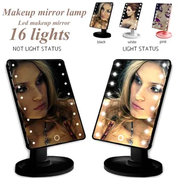 

Table Mirror Makeup Mirrors LED Mirror Lamp Magnifying Luminous Folding Portable USB Interior Design Cosmetic Home Decor