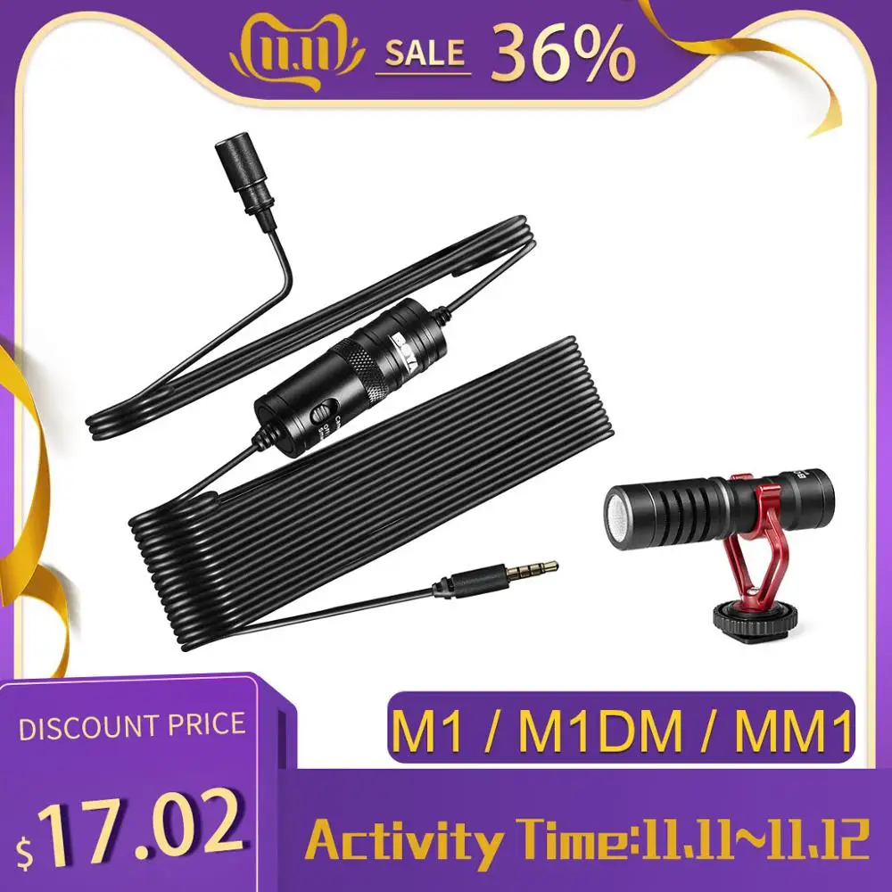 Vente BOYA BY M1 BY M1DM BY MM1 PAR M1 Micro Cravate Caméra Enregistreur Vidéo pour iPhone Smartphone Canon Nikon DSLR Zoom Caméscope