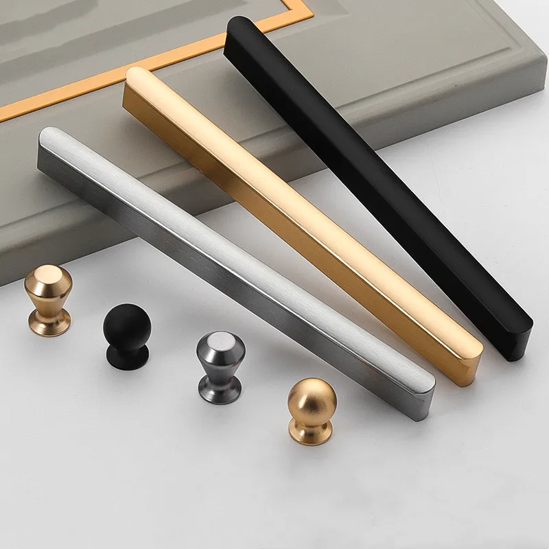 สไตล์อเมริกันทองสีดำตู้จับ T บาร์อลูมิเนียมตู้ครัวดึงลิ้นชัก Knobs เฟอร์นิเจอร์ฮาร์ดแวร์ 1