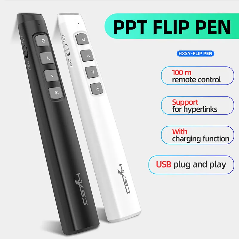 

New Wireless Presenter Rechargeable Red Laser Flip Pen Remote Control PPT PowerPoint Teaching Pointer Multimedia Projection Pen