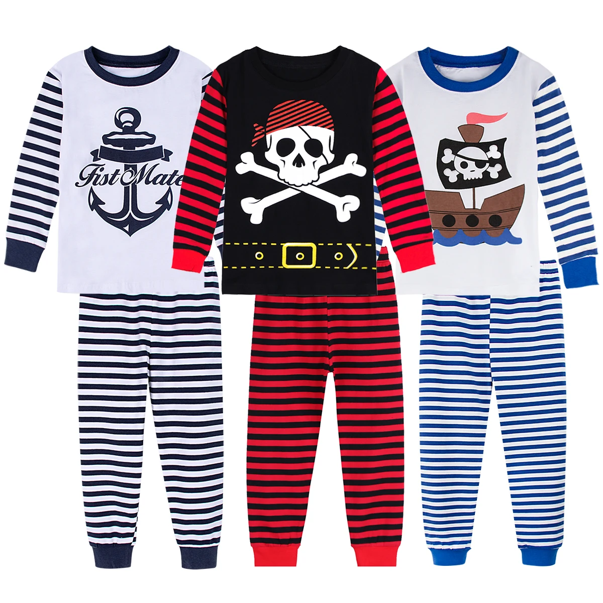 Pyjamas d'halloween pour enfants garçons elfe de noël ensemble de vêtements de nuit enfants Pirate carnaval vêtements de nuit enfant en bas âge noël père noël Costume