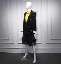 ^#Cheap 2019 Jacket Black Velvet Embroidered Tailor Suit Notched Single Button Print Winter Clothes Women Jackets and Coats ^#Cheap 2019 Jacket Black Velvet Embroidered Tailor Suit Notched Single Button Print Winter Clothes Women Jackets and Coats