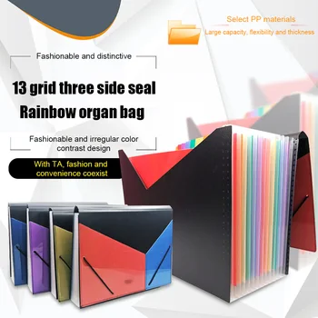 

13 Layer A4 School File Folder Document Organiser Buckle Document Bag Student Office Supplies Corded Accordion Bag