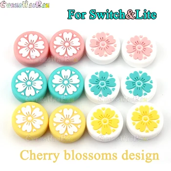 

4pcs 6pcs 12pcs 20pcs Cherry PInk Flower Thumb Stick Grip Cap Joystick Cover For Nintendo Switch/Switch lite Controller