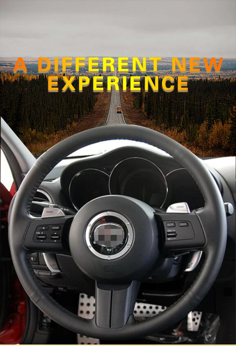 Авто оплетка на руле Крышка для Mazda MX-5 Miata 2009-2013 RX-8 2009-2013 CX-7 2007-2009 DIY автомобильные Чехлы автостайлинг